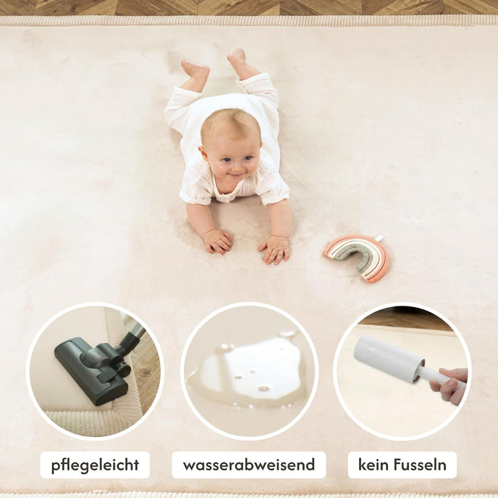 Hakuna Matte Wolkenweiche Spielmatte Baby 280x200x2,5cm, beige, Tatami Matte 200 x 280 cm Beige, 200