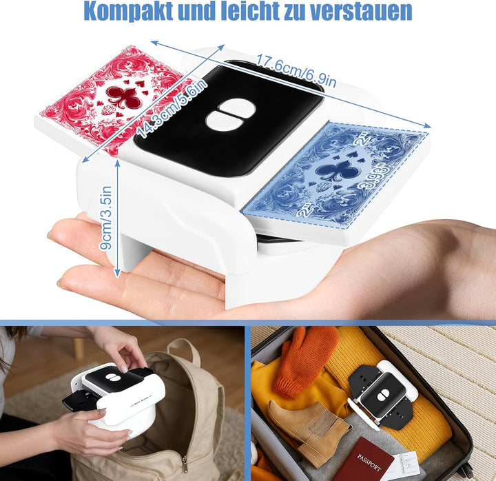 Kartenmischmaschine Elektrische - Automatisch & wiederaufladbar Kartenmischer geräuscharm, gleichmäs