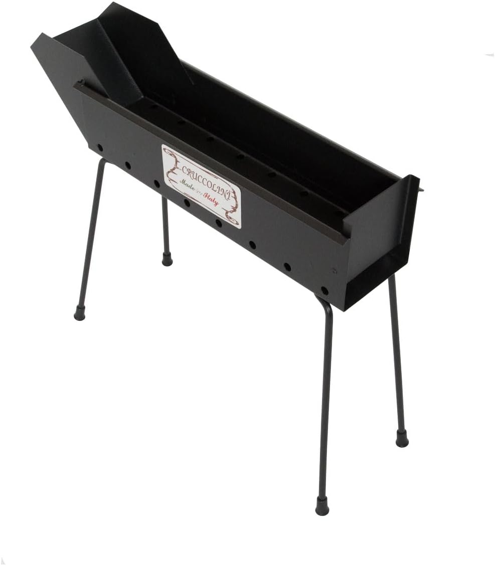 CRUCCOLINI BA12 Grill Drehspiess mit Kohle, Schwarz, 50 x 13 x 43 cm