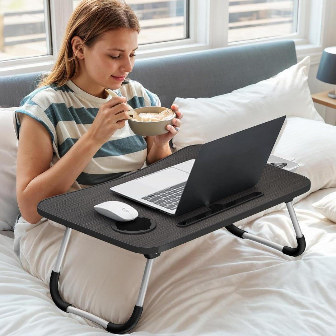 Huracan Laptoptisch Betttablett Klappbar, Tragbares Laptop Tisch für Bett, Lapdesk mit Schublade und