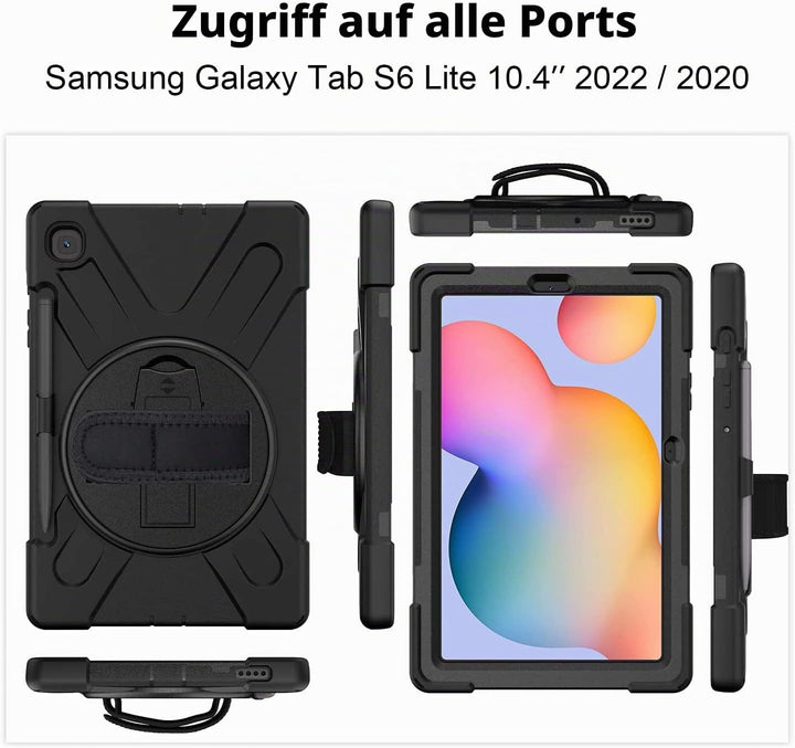 Gerutek Hülle für Samsung Galaxy Tab S6 Lite 10,4 Zoll (2024/2022/2020), Stossfeste Robust Schutzhül