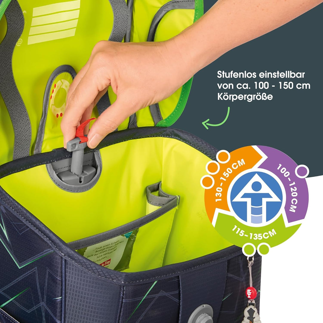 Step by Step Schulranzen-Set CLOUD Ninja Kimo, 5-teilig, schwarz, Ninja-Design, ergonomischer Tornis