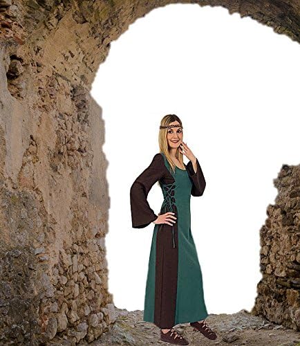 KarnevalsTeufel Mittelalter Maid Damen-Kostüm Mittelalter-Kleid Damen-Outfit grün lang, M