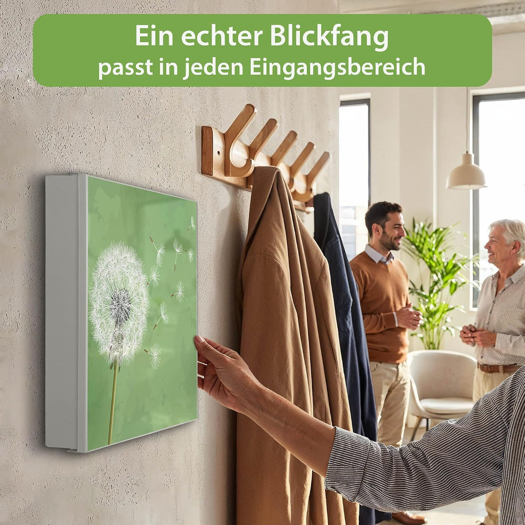 banjado Grosser Schlüsselkasten Metall - Schlüsselbox 30x30cm beschreibbarer mit 32 Haken - Schlüsse