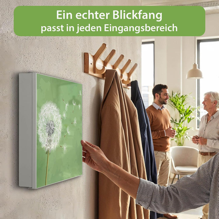 banjado Grosser Schlüsselkasten Metall - Schlüsselbox 30x30cm beschreibbarer mit 32 Haken - Schlüsse