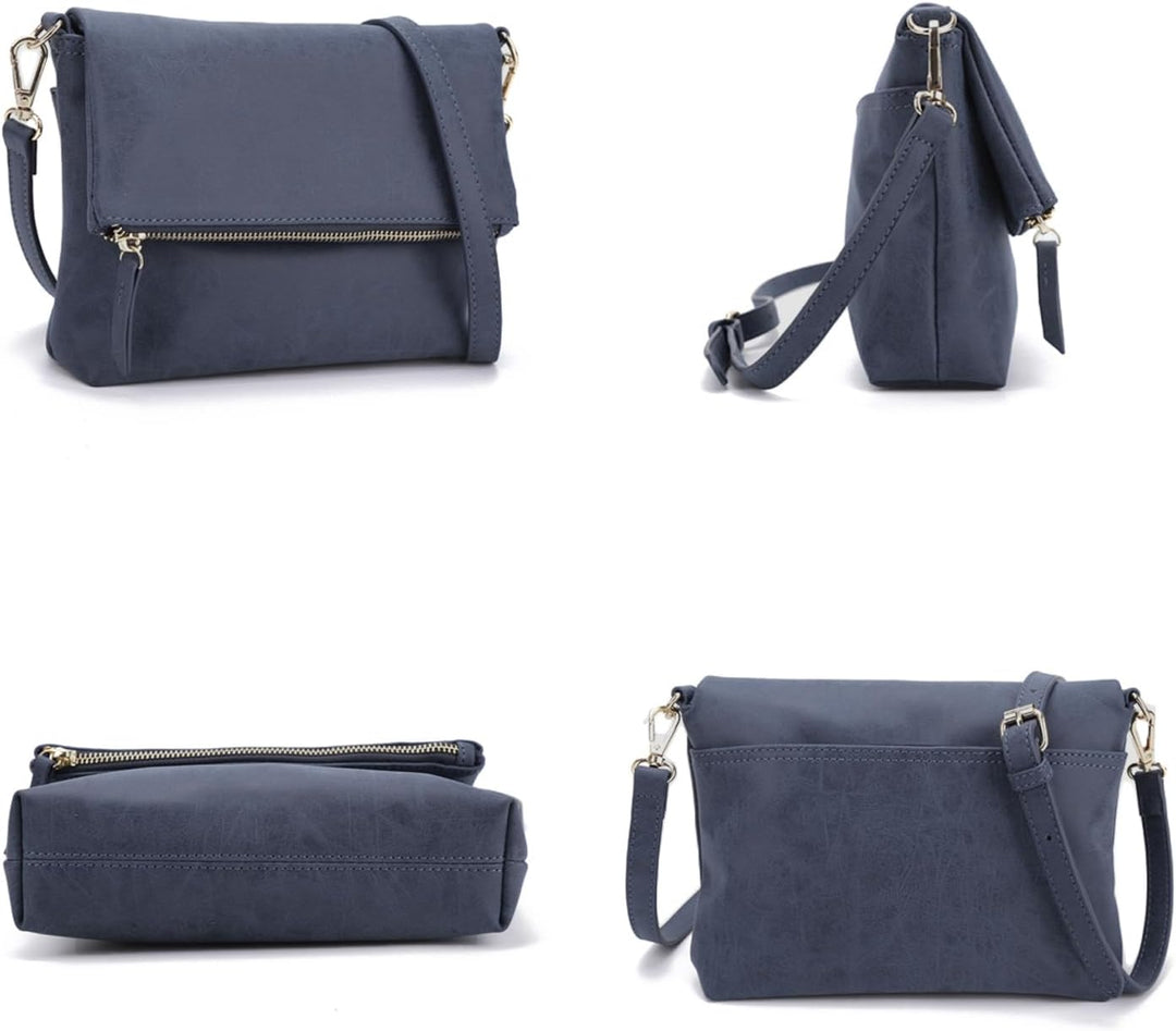 Gladdon Umhängetasche damen,Schultertasche mit Reissverschluss, Crossbody Tasche, Leder Handtasche K