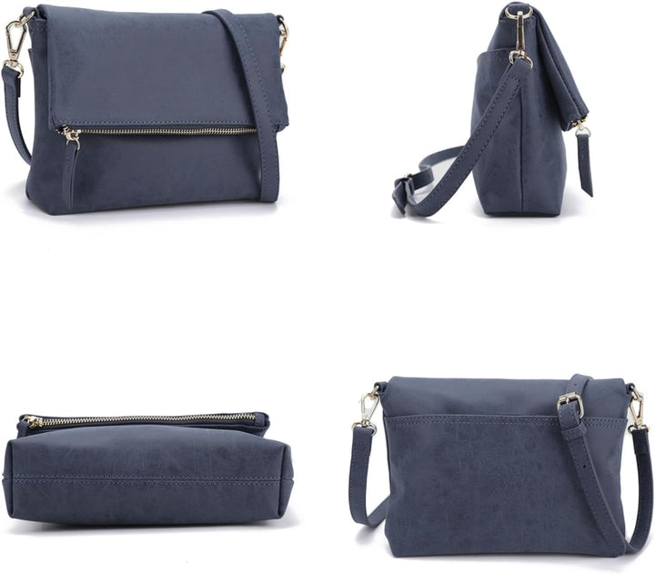 Gladdon Umhängetasche damen,Schultertasche mit Reissverschluss, Crossbody Tasche, Leder Handtasche K