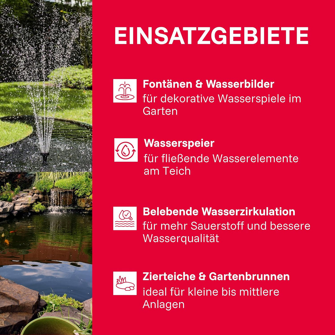 T.I.P. Teichpumpe - Wasserspielpumpe (10.000l Teichvolumen, 4.000l/h Fördermenge, 3,0m Förderhöhe, A