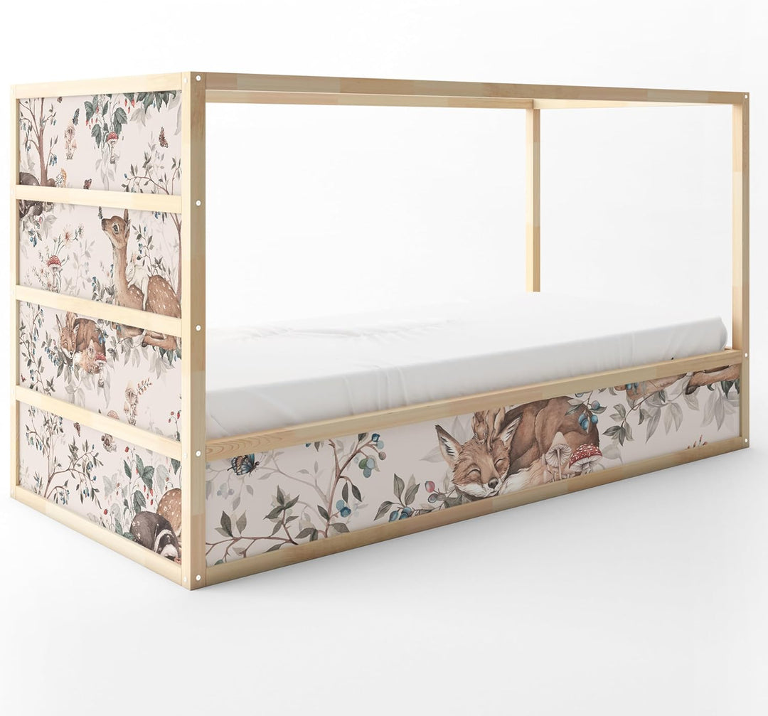 WANDKIND Aufkleber für IKEA KURA Kinderbett Hochbett Klebefolie Möbelfolie Sticker Kinderzimmer Wald