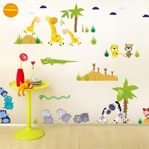 Wandkings Safari Wandsticker Megapack Set, 74 Aufkleber, Gesamtfläche 260 x 70 cm