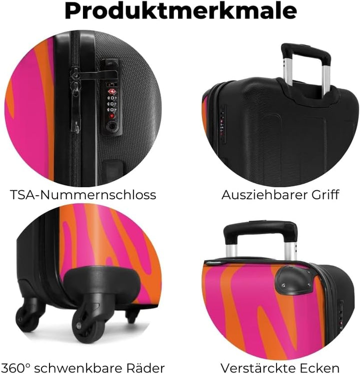 NoBoringSuitcases.com® Reisekoffer 67cm 72L Personalisiert - Grosser Hartschalenkoffer mit Rollen, L