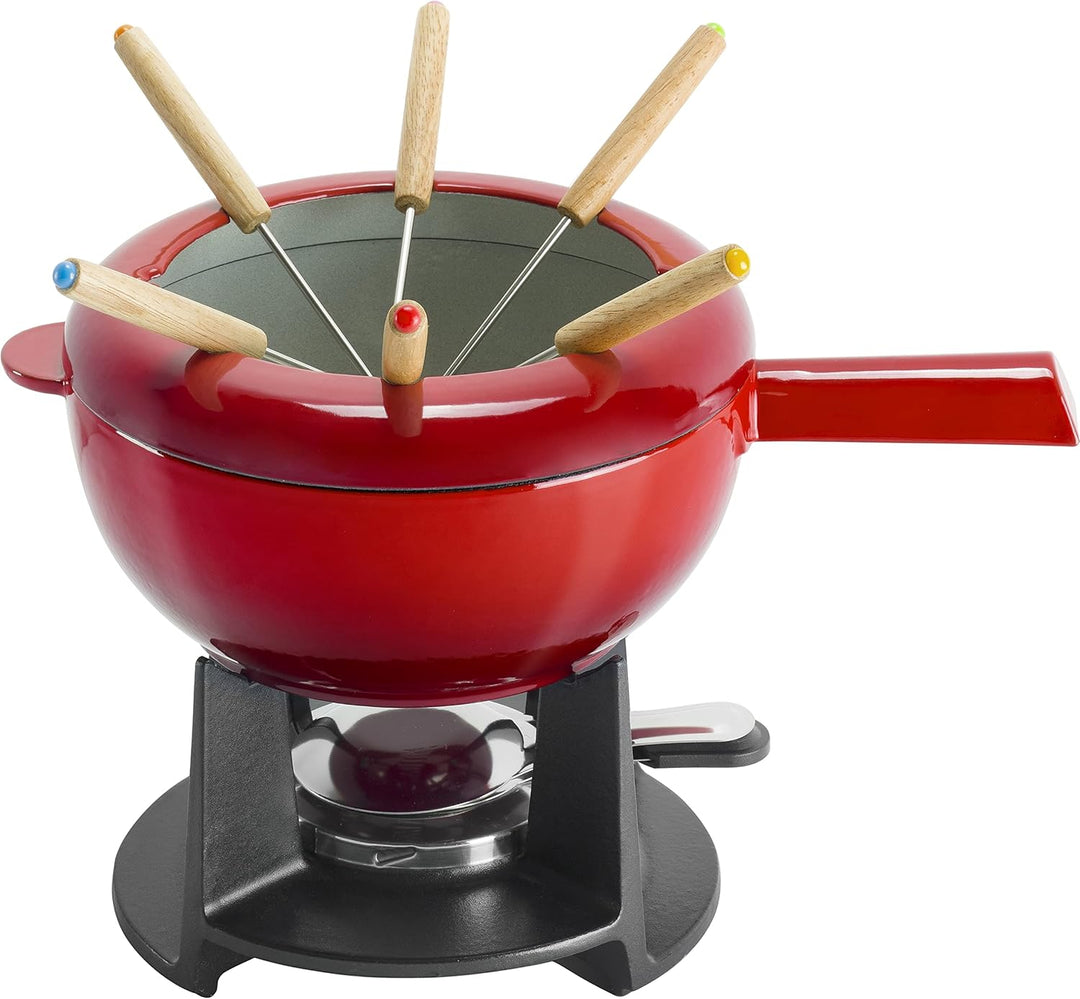 ZWILLING 1003156 Cast Iron Fondue-Set, Gusseisen, Rot/Ausflug, einfarbig (Getaway Solids)