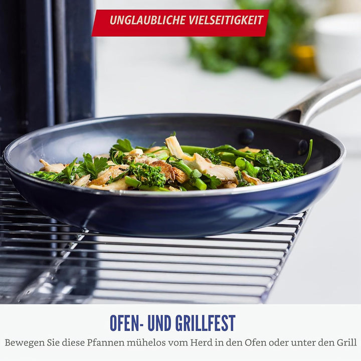Blue Diamond Cookware Diamantstruktur Keramik Antihaft, 20 cm Bratpfanne, PFAS-frei, Spülmaschinenfe