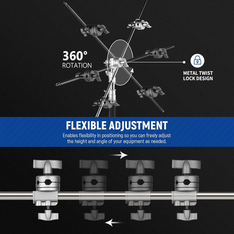 Neewer Multi Funktionelle Robuster 2,5 Griff Kopf Swivel Head Halter Adapter für Light Stand, Verlän