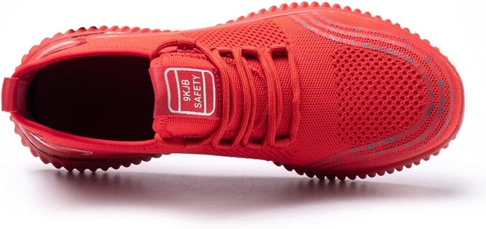 Sicherheitsschuhe Herren Damen S3 Leicht Sommer Arbeitsschuhe Schutzschuhe mit Stahlkappe, 46 EU Rot