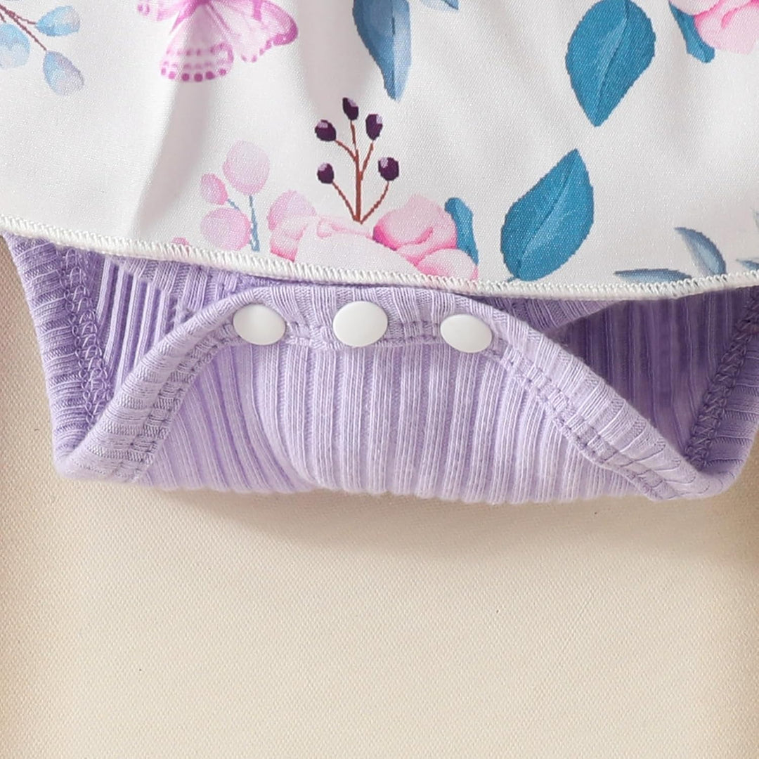 Neugeborenes Baby Mädchen Kleidung Sets Rüschen Kurzarm Tops Blumen Hosenträger Shorts mit Stirnband