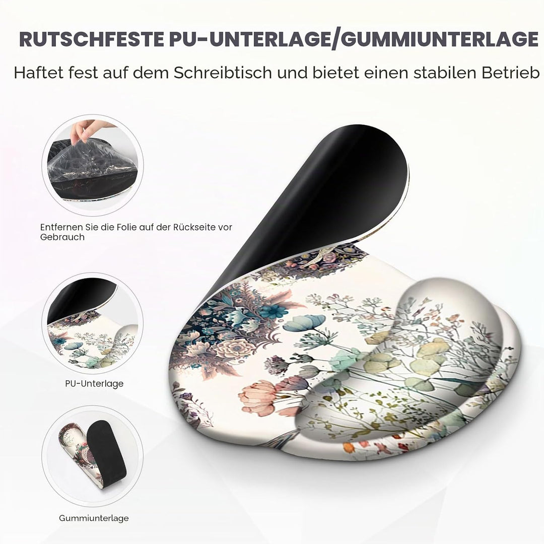 Grosse Schreibtischunterlage, niedliches Boho-Pflanzen-Mauspad, Aprikosen-Schreibtischunterlage, XXL