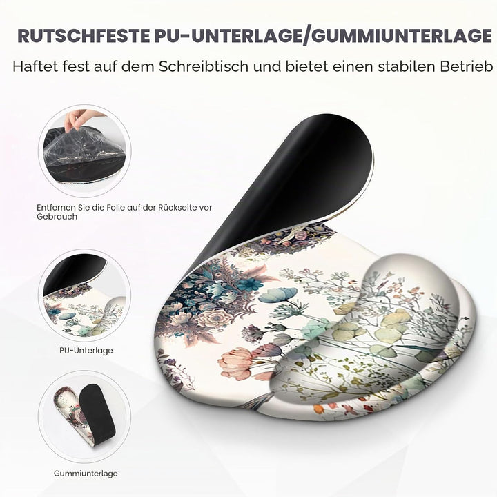 Grosse Schreibtischunterlage, niedliches Boho-Pflanzen-Mauspad, Aprikosen-Schreibtischunterlage, XXL