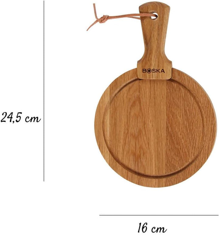 BOSKA Servierbrett Rund Friends S/authentisches Design / 16 cm/Holz/Braun / 245 x 160 x 20 mm 16 x 1