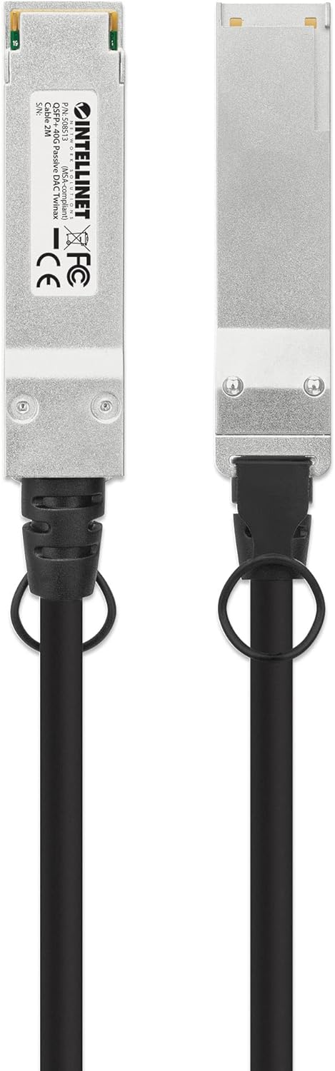 Intellinet QSFP+ 40G Passives DAC Twinax-Kabel QSFP+ auf QSFP+, 2 m, MSA-konform für maximale Kompat