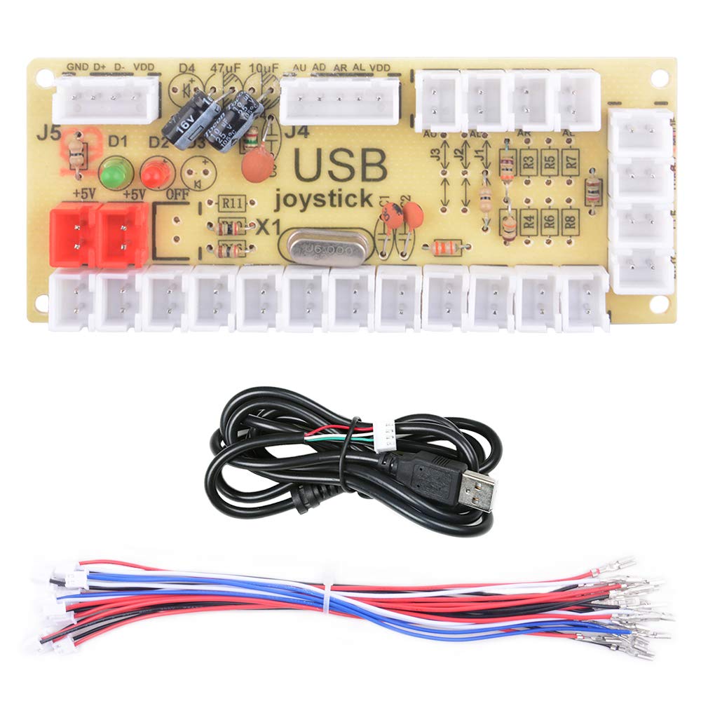 owootecc Zero Delay Arcade USB Encoder Arcade Spieler DIY Teile Kit für PC, Raspberry Pi 4/3/2/1 Mod