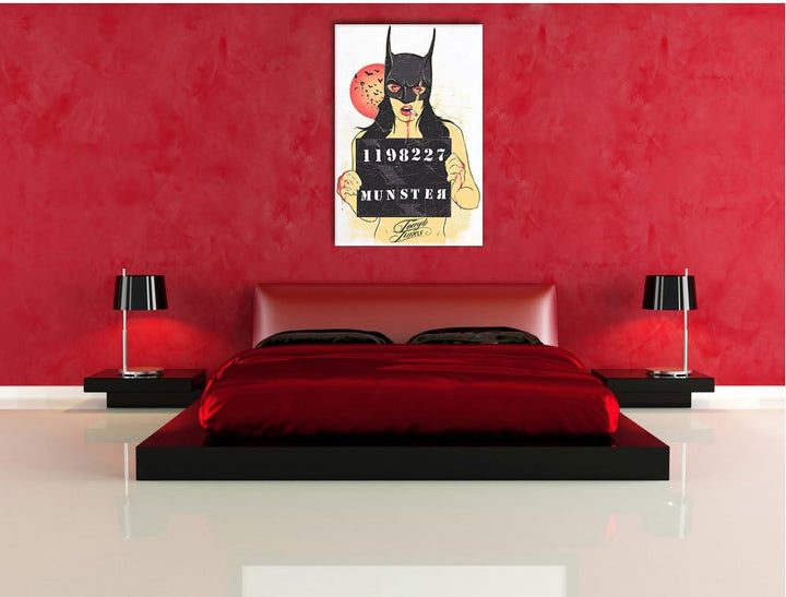 Pixxprint Munster White Bild auf Leinwand, XXL riesige Bilder fertig gerahmt mit Keilrahmen, Kunstdr