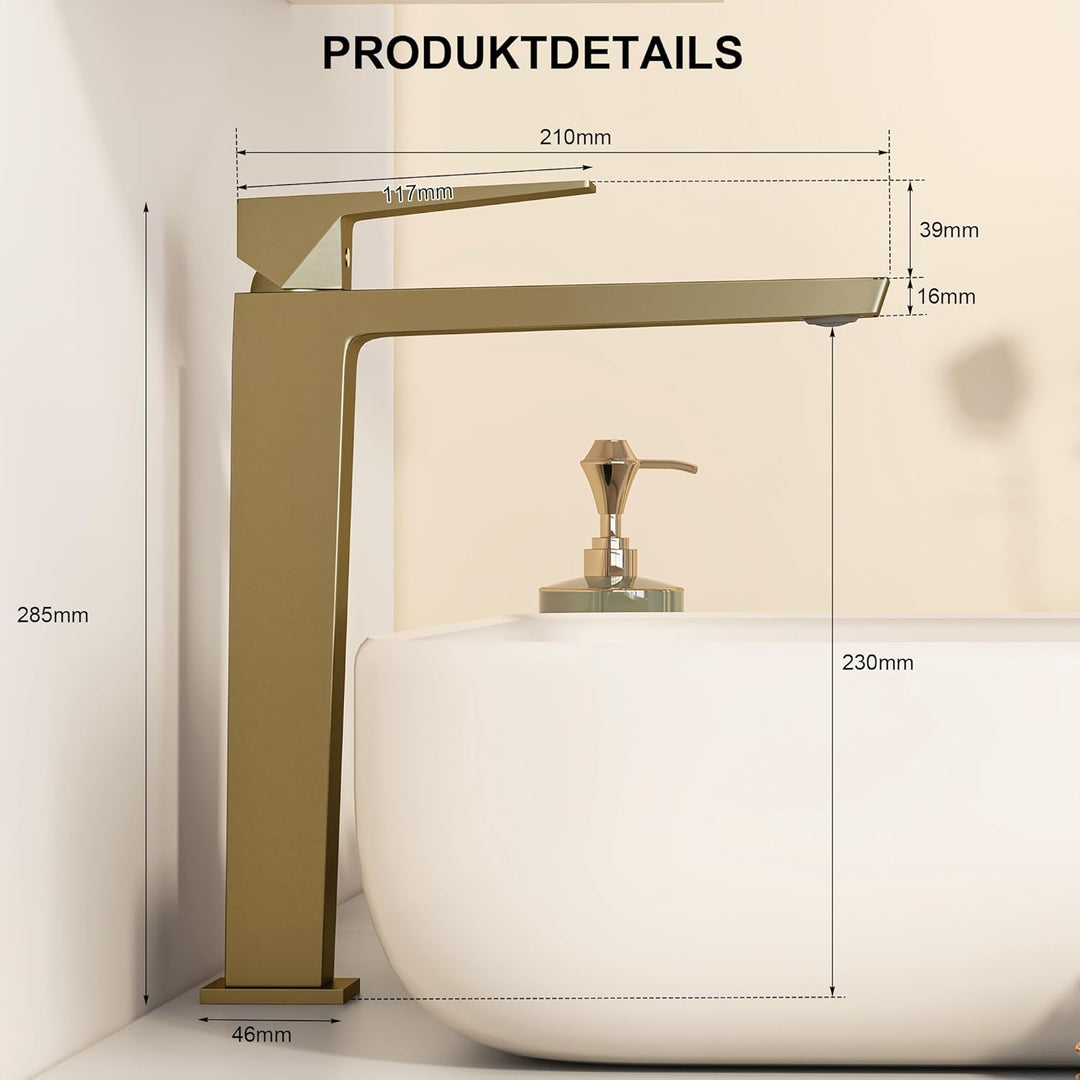 Wasserhahn Bad Einhandmischer, Anti-Spritz Waschtischarmatur Armatur, Badezimmer Sanfte Wasserstrahl