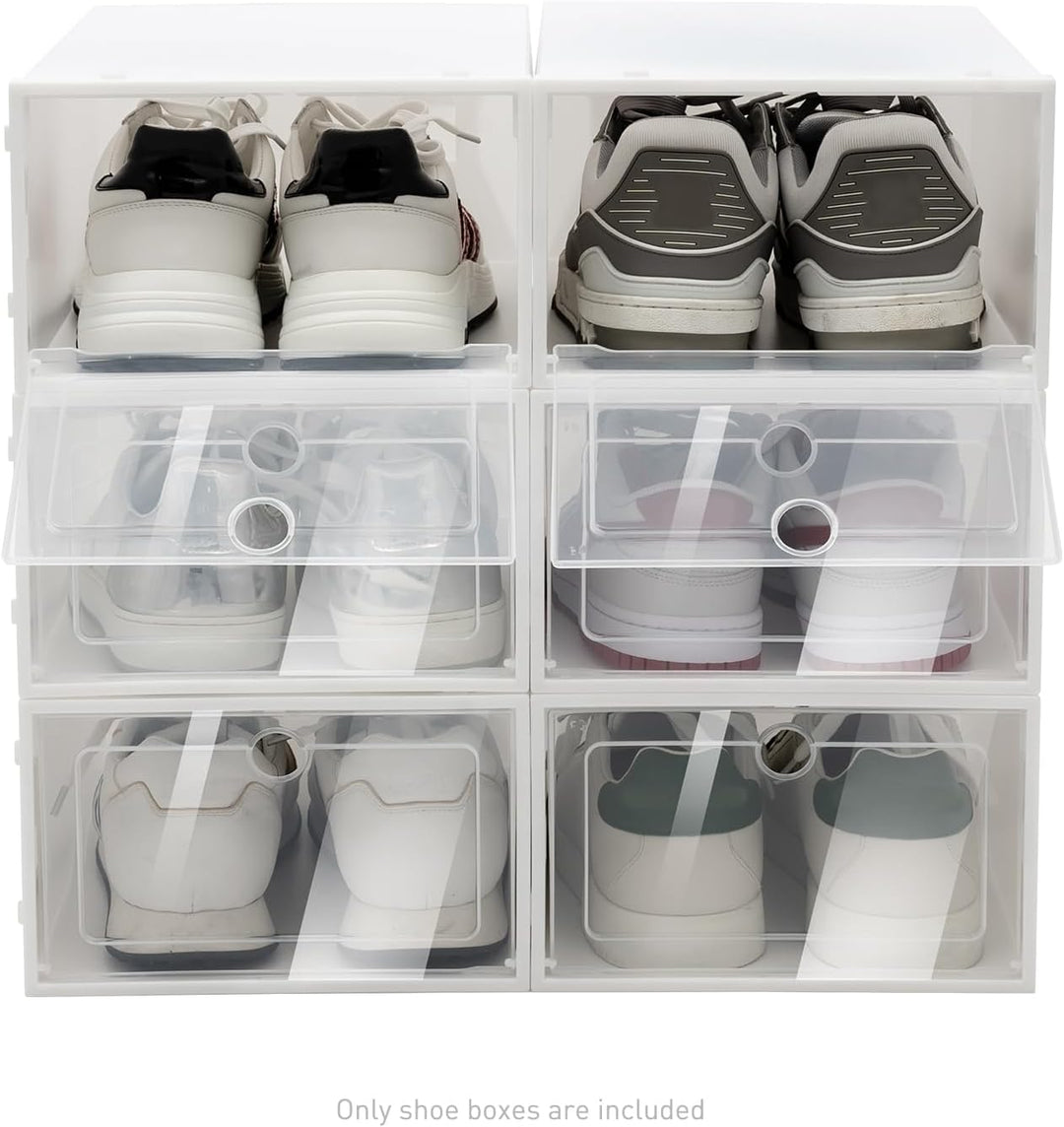20 Stück Schuhbox Transparent Stapelbar Schuhboxen Klappbar Schuhaufbewahrung Kunststoffbox Schuhsch