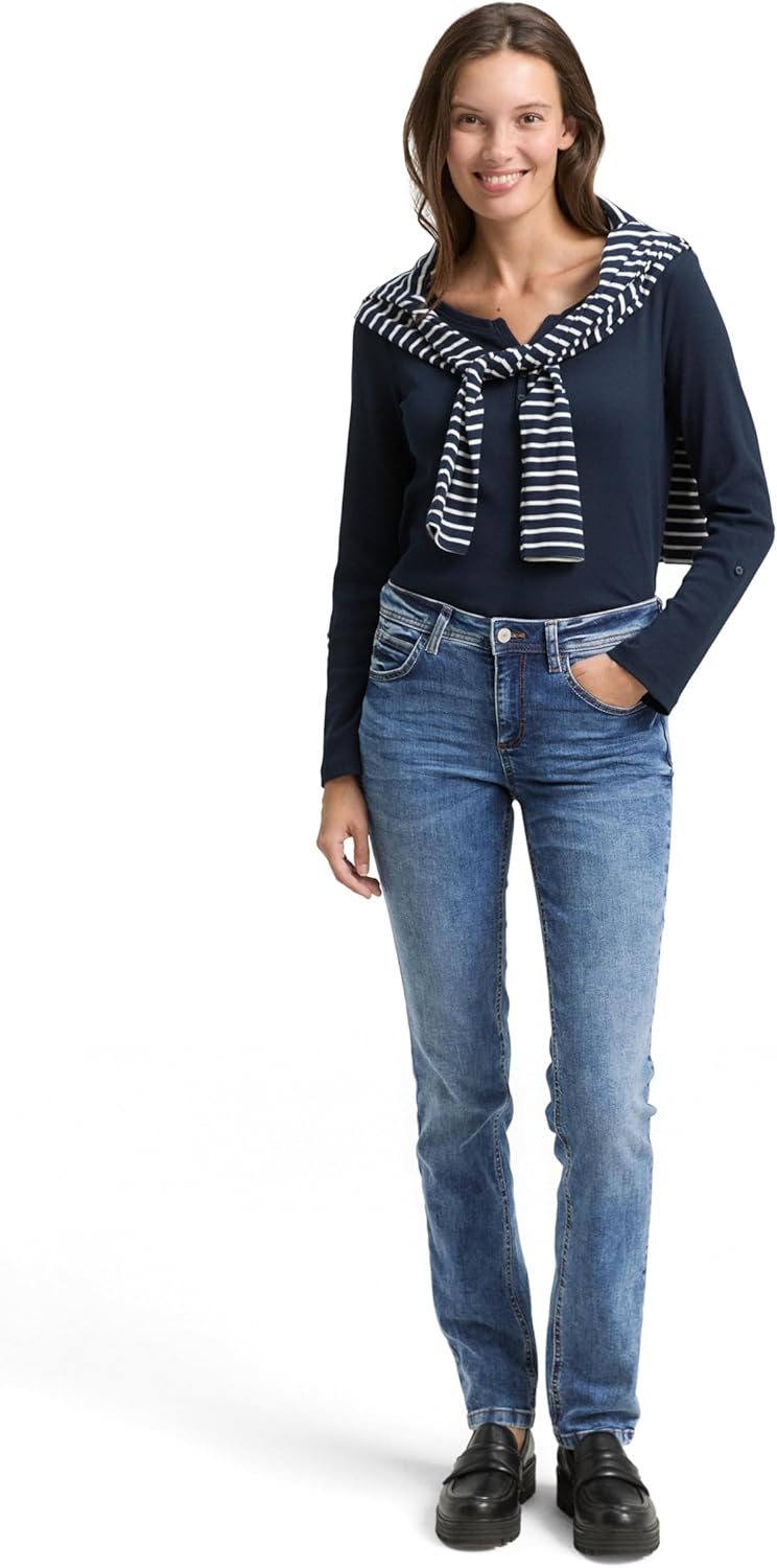 TOM TAILOR Damen Alexa Straight Jeans 31W / 34L 10125 - Random Bleached Blue Denim, 31W / 34L 10125