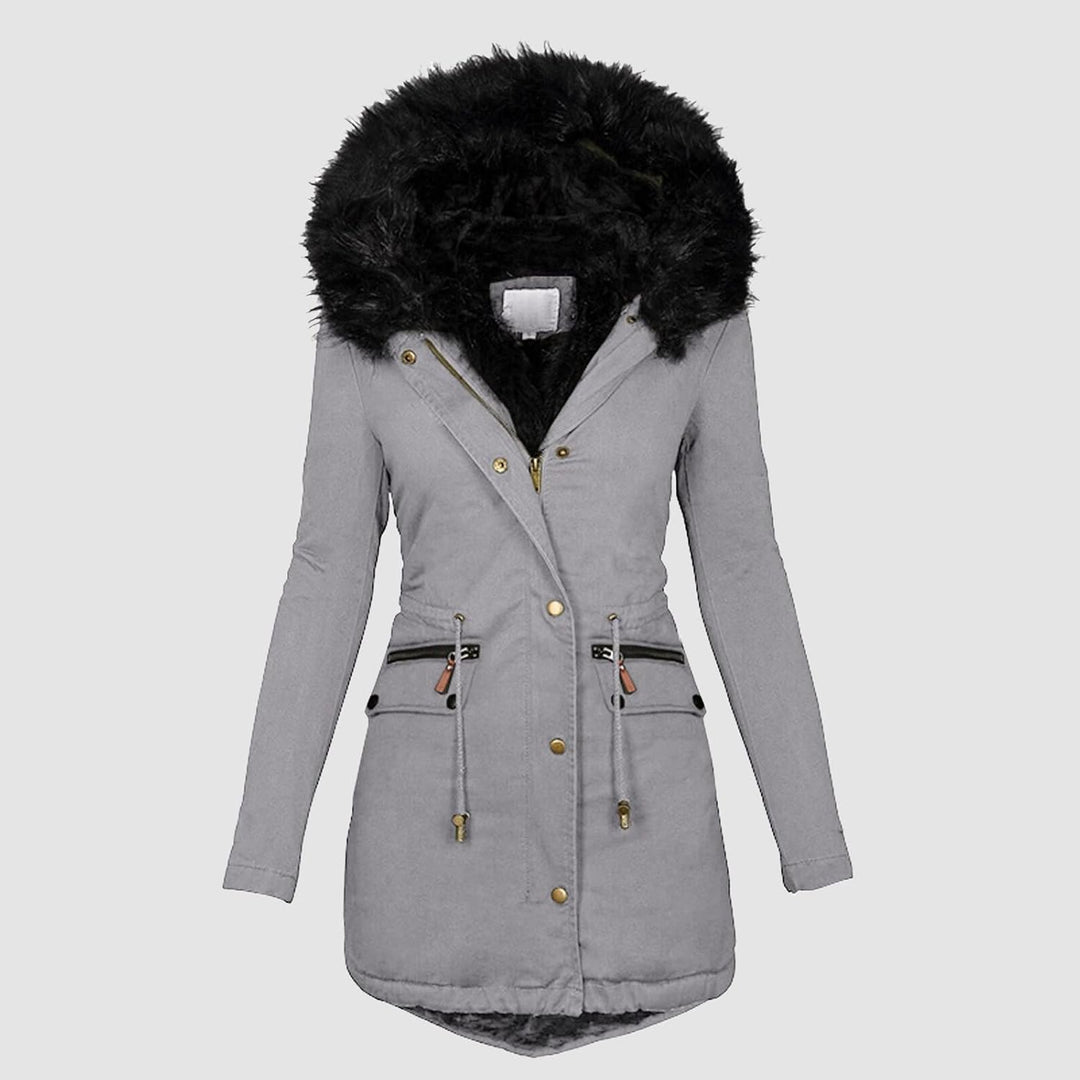 Fannyfuny Steppjacke Damen Winter, Warmer Lang Winterjacke Gefüttert Fleece Daunenjacke Baumwolle El