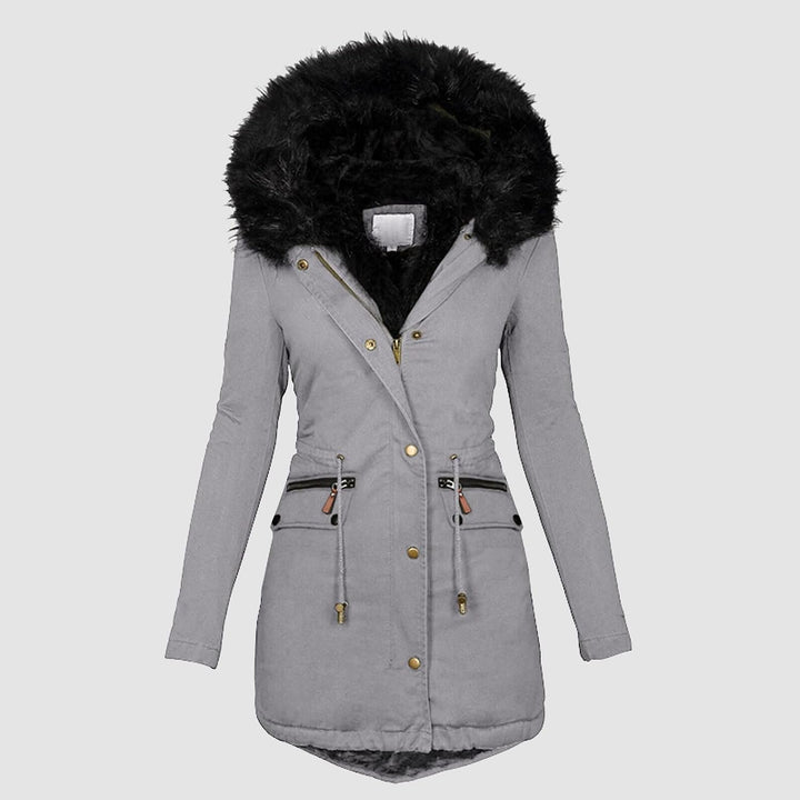 Fannyfuny Steppjacke Damen Winter, Warmer Lang Winterjacke Gefüttert Fleece Daunenjacke Baumwolle El