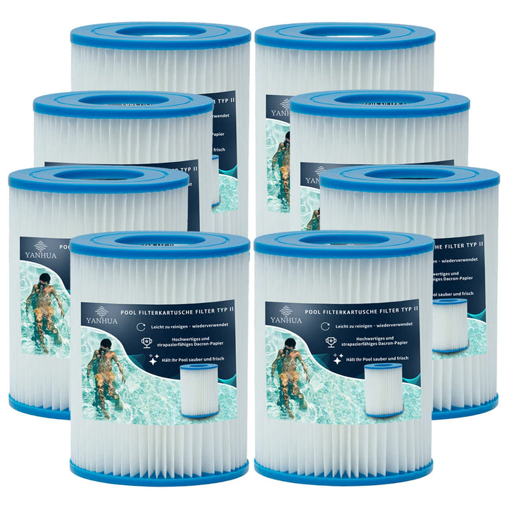YANHUA Poolfilter Kartusche Typ II, Pool für Bestway Filter grösse 2, für Bestway 58383/58381/58093/