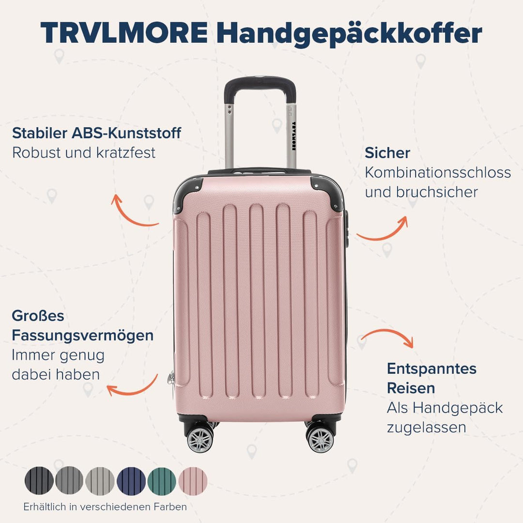 TRVLMORE Handgepäck Koffer 55x40x20cm - Koffer & Trolleys, Reisekoffer mit Rollen, Handgepäck Trolle