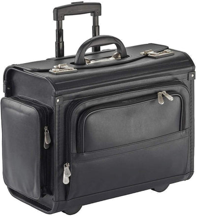 Pilotenkoffer Aktenkoffer Laptop Trolley Koffer Kunstleder Schwarz 48 cm Bowatex