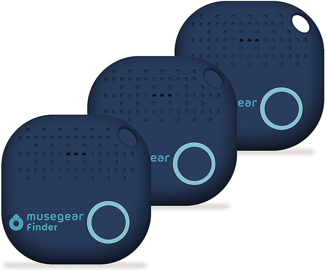 musegear Schlüsselfinder mit Bluetooth App aus Deutschland I Maximaler Datenschutz I dunkelblau 3er