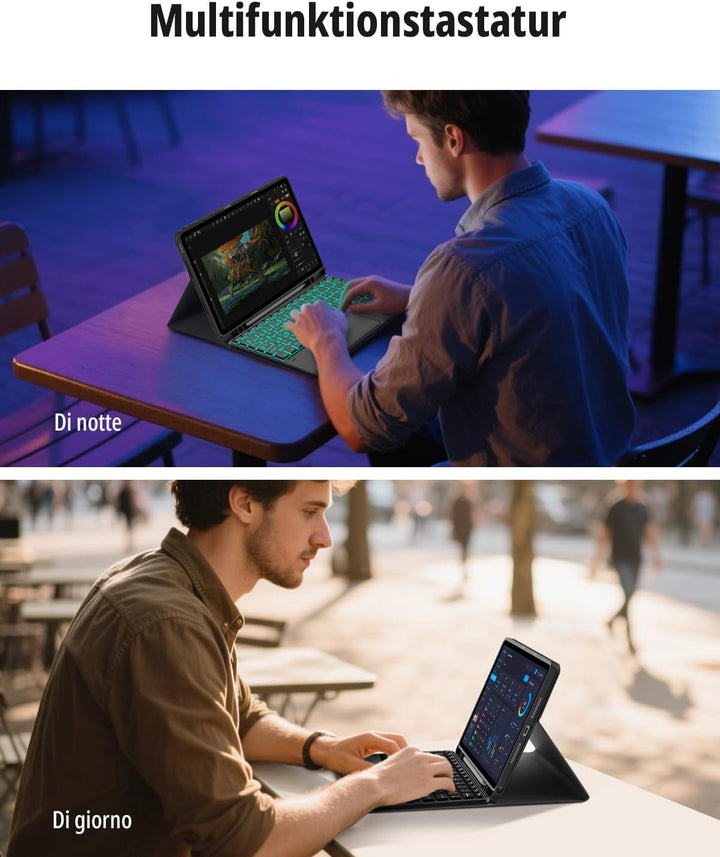 CACOE Tastatur Hülle für Lenovo Idea Tab 2025 11 Zoll (TB-336ZU TB-336FU) mit Touchpad, 7-Farbige Hi