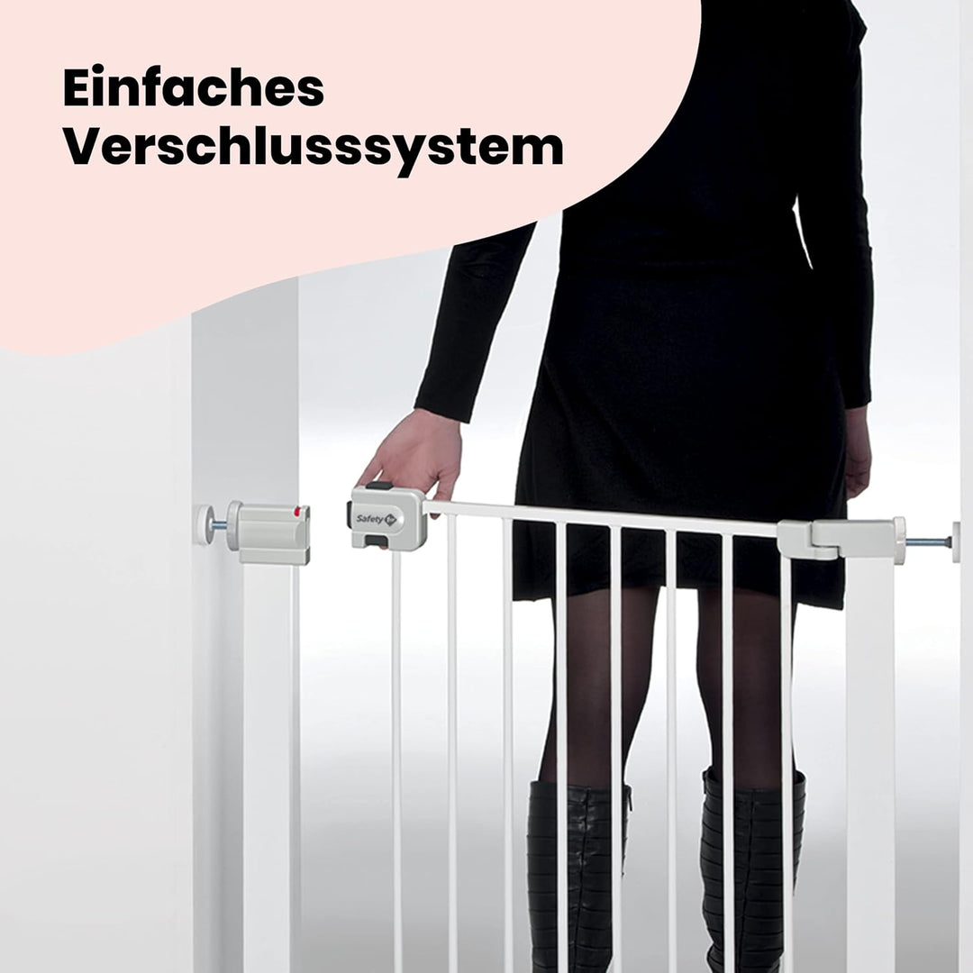 Safety 1st Easy Close, Ausziehbares Schutzgitter, Klemmgitter für die Treppe, Babygitter auch für Hu