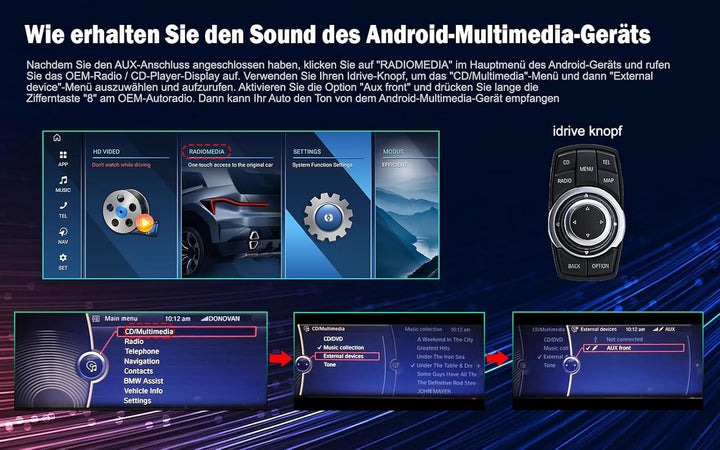 GONFEN 12,3" 8-Kern Android 12 DAB+ Autoradio 8GB+128GB Für BMW 5er F10/F11 (2010-2012) CIC GPS Navi