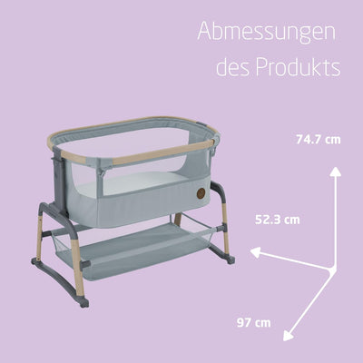 Maxi-Cosi Iora Air Beistellbett Baby, Co-Sleeper mit Allround-Netzgewebe, 0–6 Monate (9 kg), Schauke