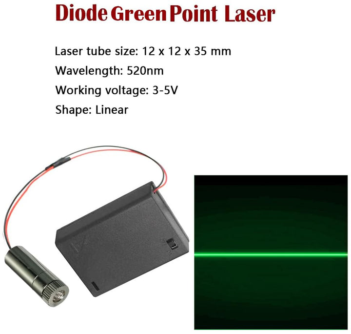 CTRICALVER 1 Stück 520nm 3-5V Grün Laserlinie Modul Diode w/Driver Kunststofflinse+ 1pcs AA Batterie
