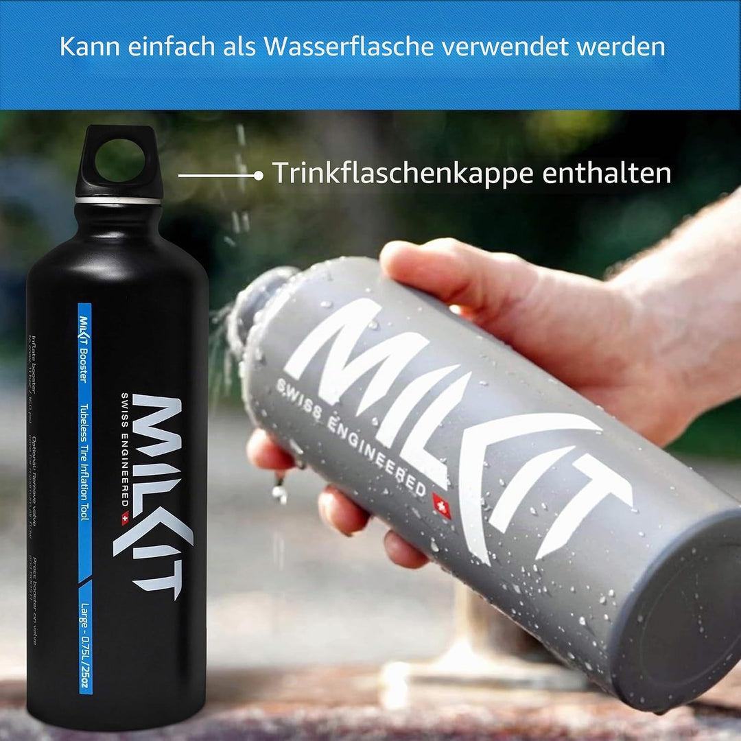 milKit Tubeless Booster Kit - Das preisgekrönte Tubeless Tire Booster Set - mobiles Tubeless Reifen