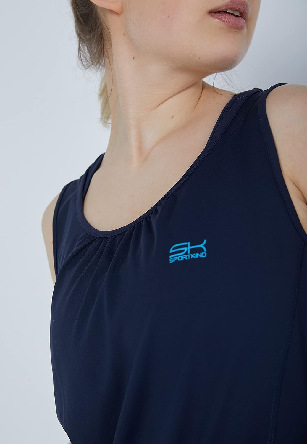 Sportkind Mädchen & Damen Tennis, Fitness, Sport Tanktop Loose Fit, atmungsaktiv, UV-Schutz UPF 50+