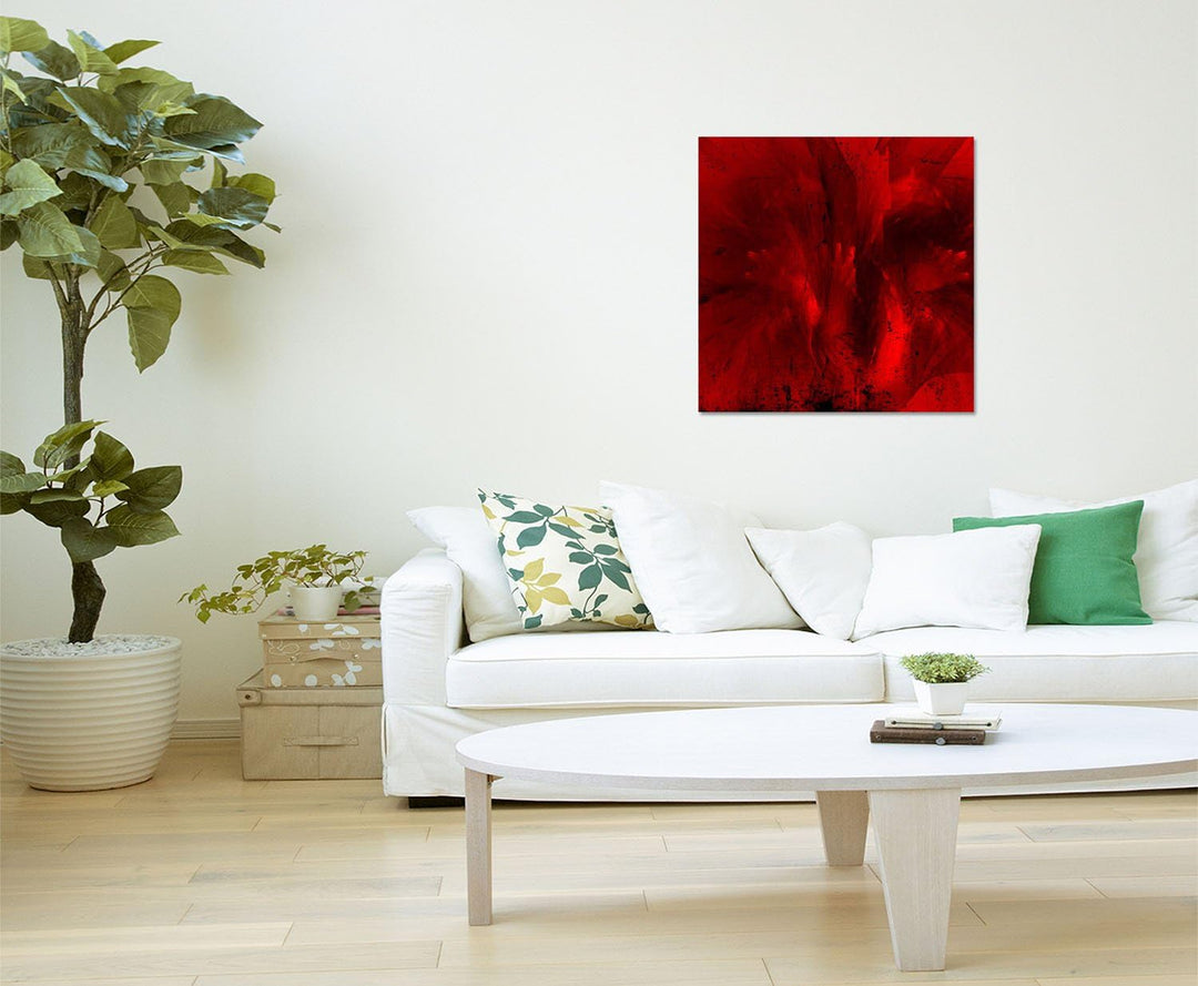 Paul Sinus Art Brennende Leidenschaft - Abstrakt326_60x60cm Bild auf Leinwand Abstraktes Motiv knall
