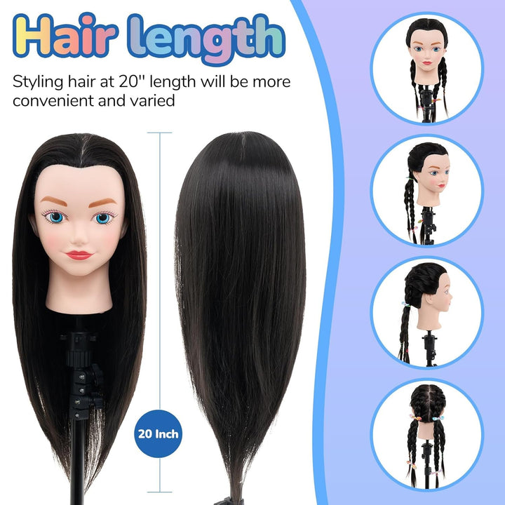 NEVERLAND Professionelle Friseur Kopf 20 inch 100% Synthetische Haar Training Kopf Friseur Kopf Spor