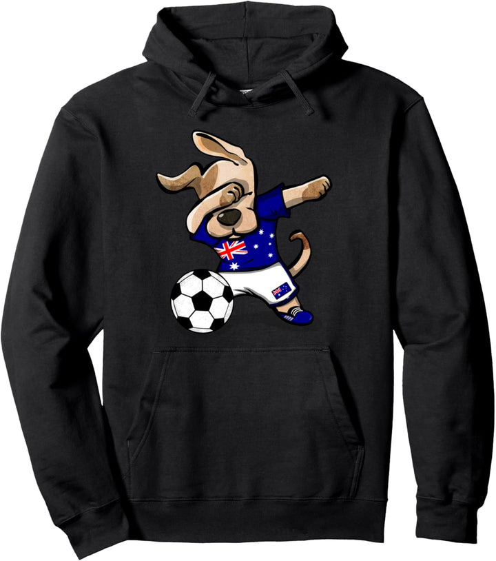 Dabbing Dog Hund Australien Fussball - Australische Flagge Pullover Hoodie