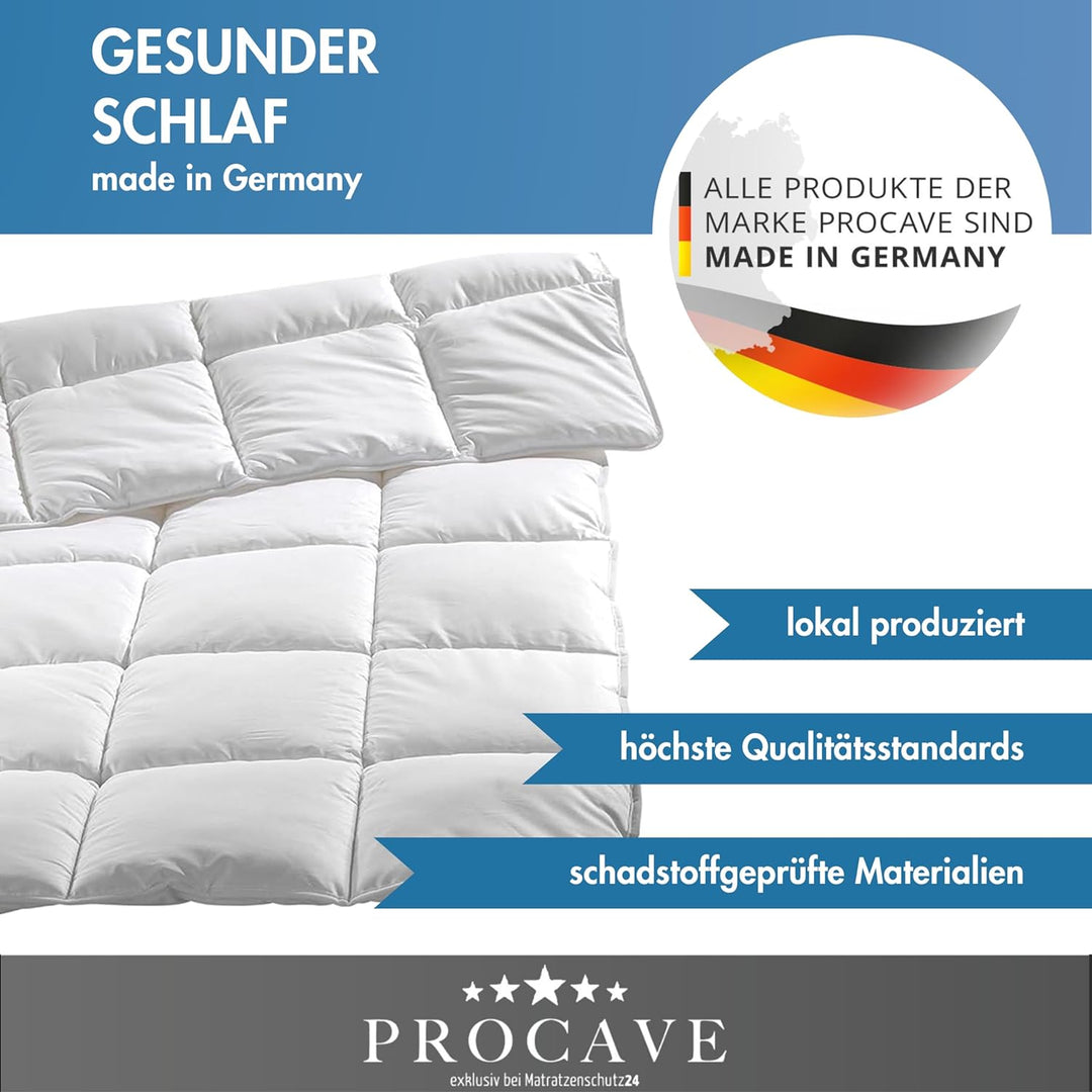 PROCAVE Micro-Comfort Qualitäts-Bettdecke für den Sommer | Entspannt schlafen | Atmungsaktive Steppd