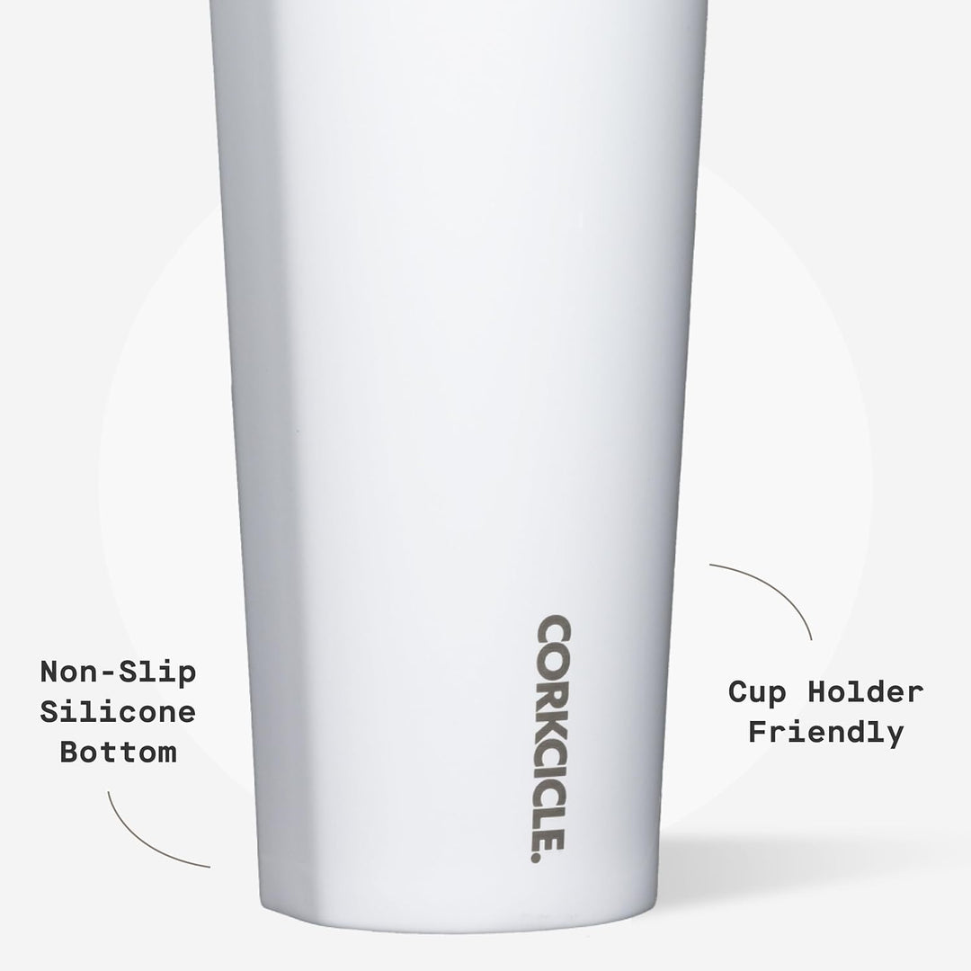 Corkcicle Becher mit Strohhalm und Deckel, wiederverwendbare Wasserflasche, dreifach isolierter Edel