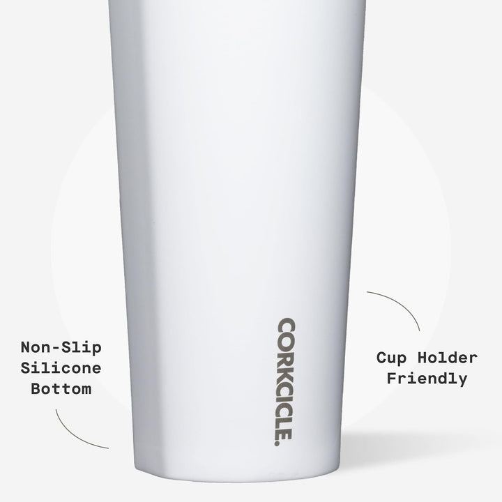 Corkcicle Becher mit Strohhalm und Deckel, wiederverwendbare Wasserflasche, dreifach isolierter Edel