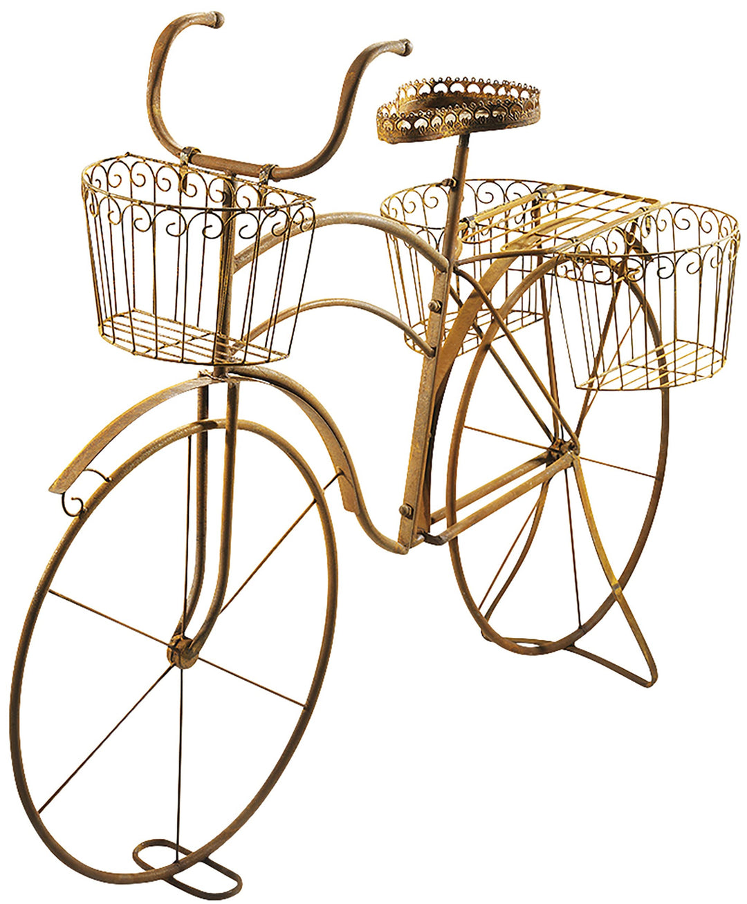 Kobolo Deko-Fahrrad aus naturgerostetem Metall in der Farbe Braun zum Bepflanzen