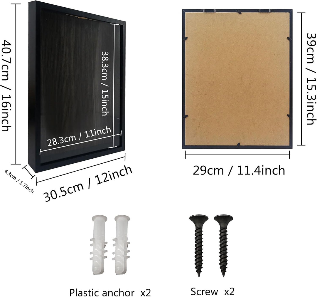 Reise-Schattenbox, schwarz, 30,5 x 40,6 cm, mit Schlitz, Filmreise, Sportveranstaltungen, Konzert, T